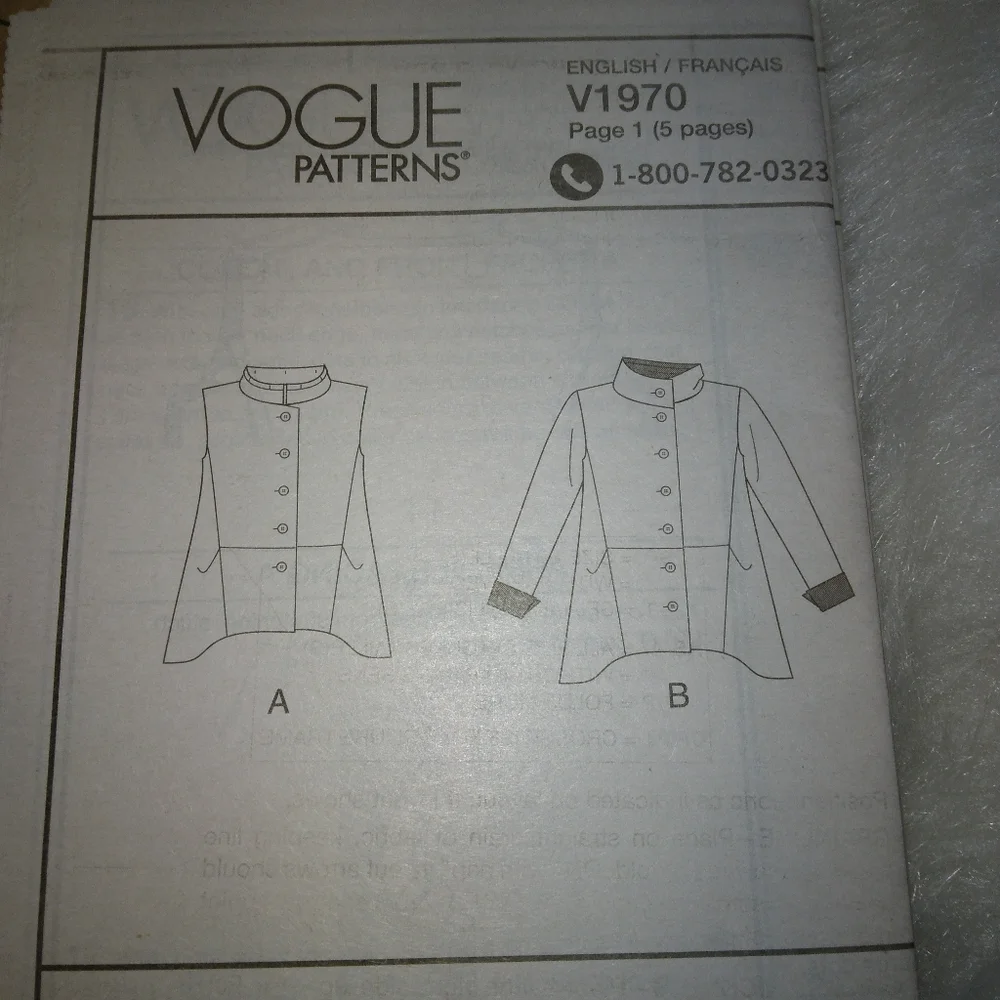 VOGUE V1970 Sz 18-26 Semi-fitted Vest And Jacket By Marcy Tilton
